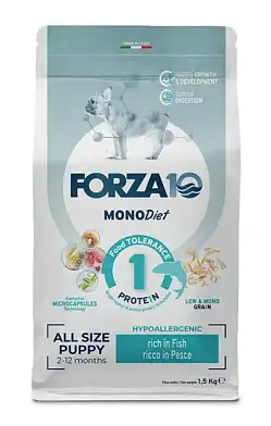 Forza10 MonoDiet Puppy All Size Pesce сухой корм для щенков и собак всех пород в период беременности и лактации, при аллергии, с рыбой