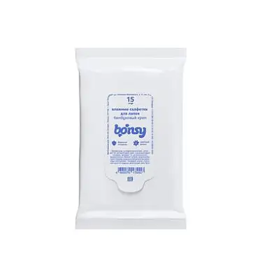 Bonsy влажные салфетки для ухода за лапами собак и кошек, с ароматом бамбукового крема